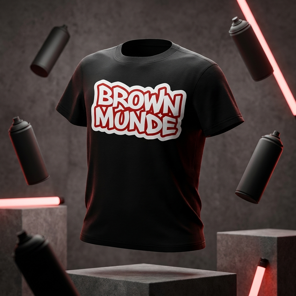 Brown Munde Tee – Black