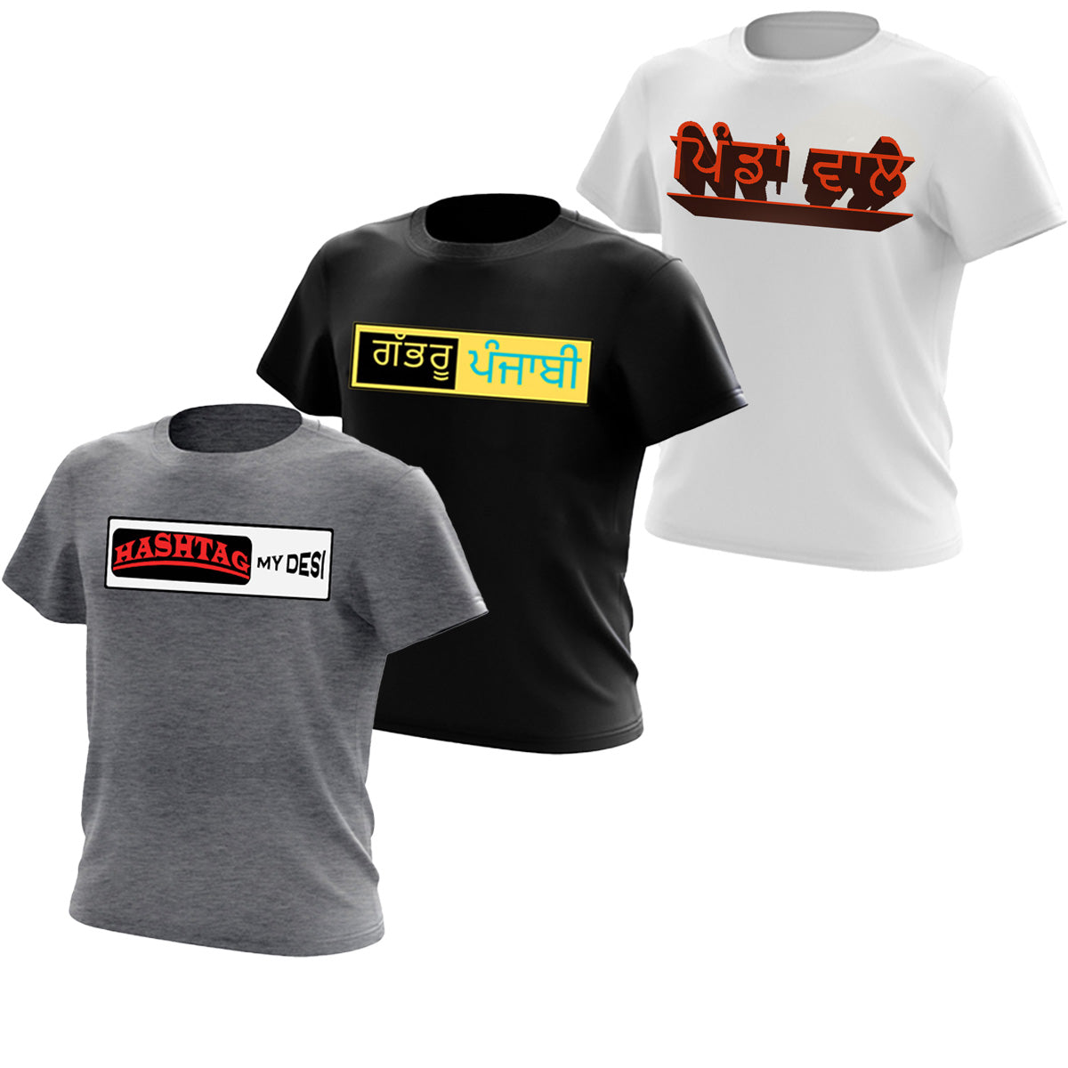 Desi Mix 3 Tee Combo