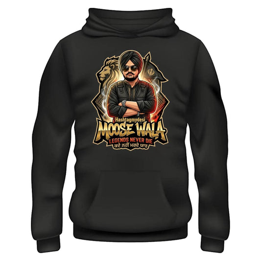 Moose Wala The Legend Hoodie – Black | Punjabi Tribute Hoodie