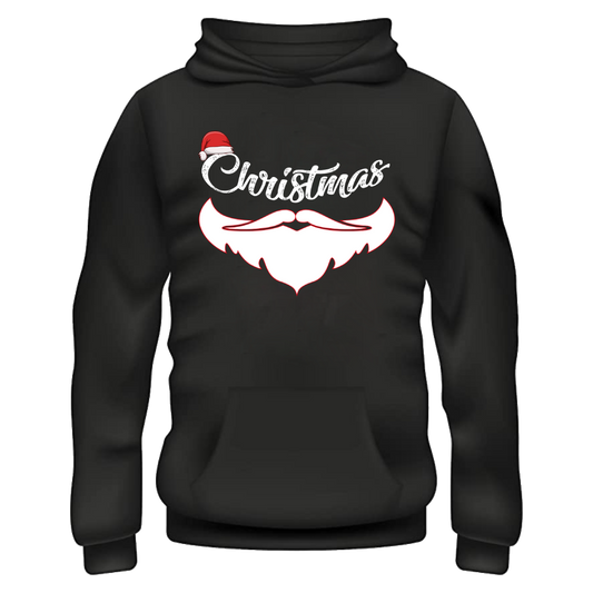 Santa's Signature Grin Hoodie- Black