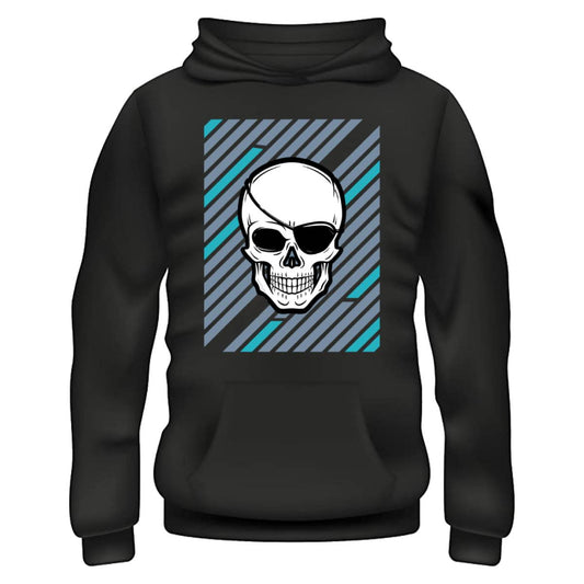 Retro Skull Elegance Hoodie- Black