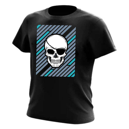 Retro Skull Elegance Tee- Black