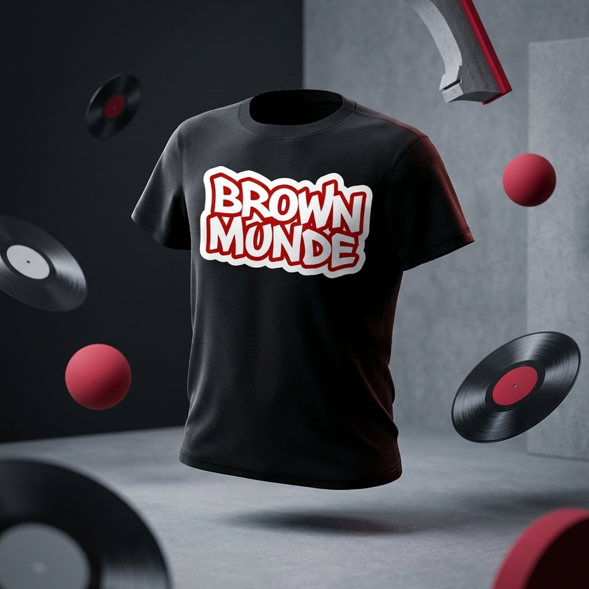 Brown Munde Tee – Black