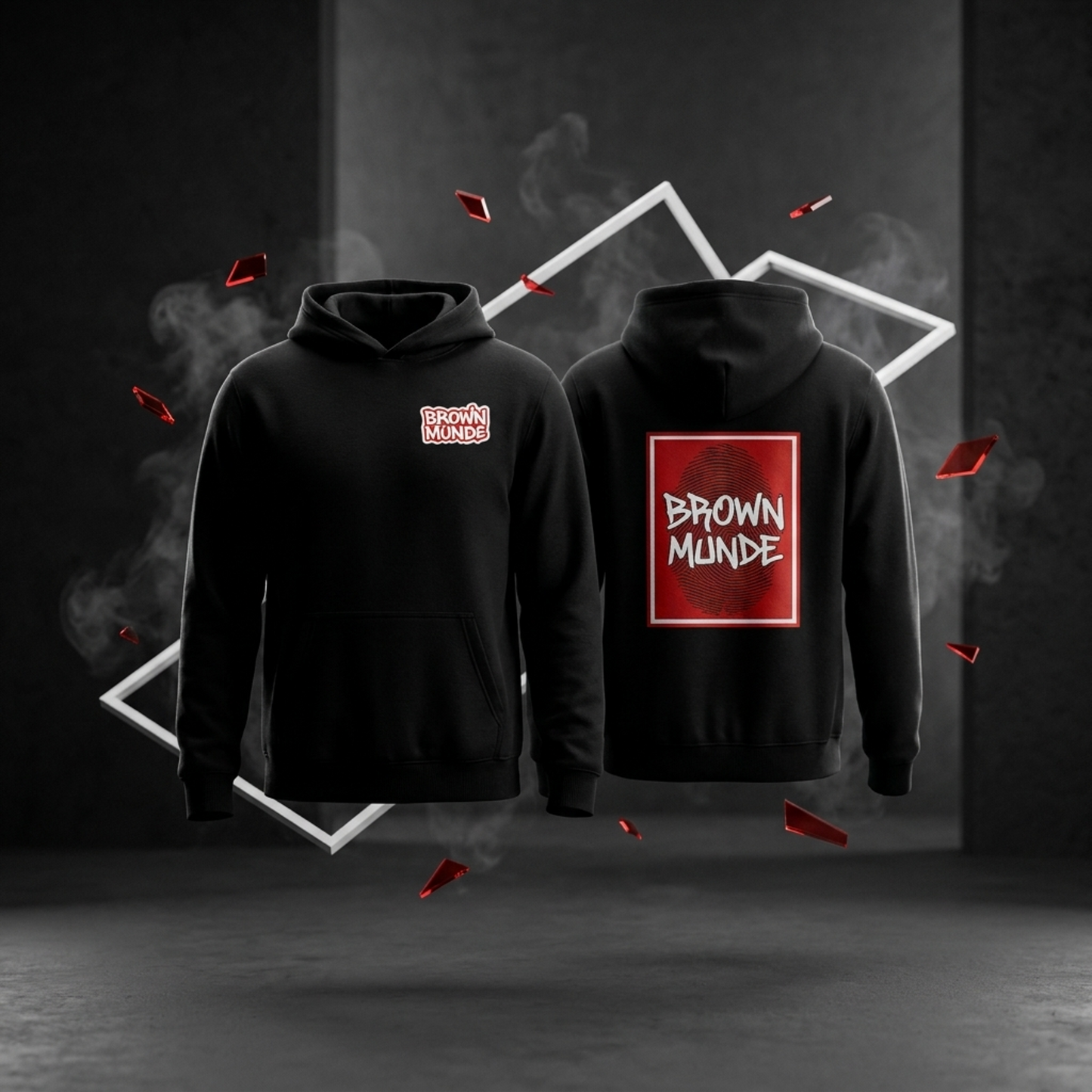 Brown Munde Hoodie & Tee Combo – Black